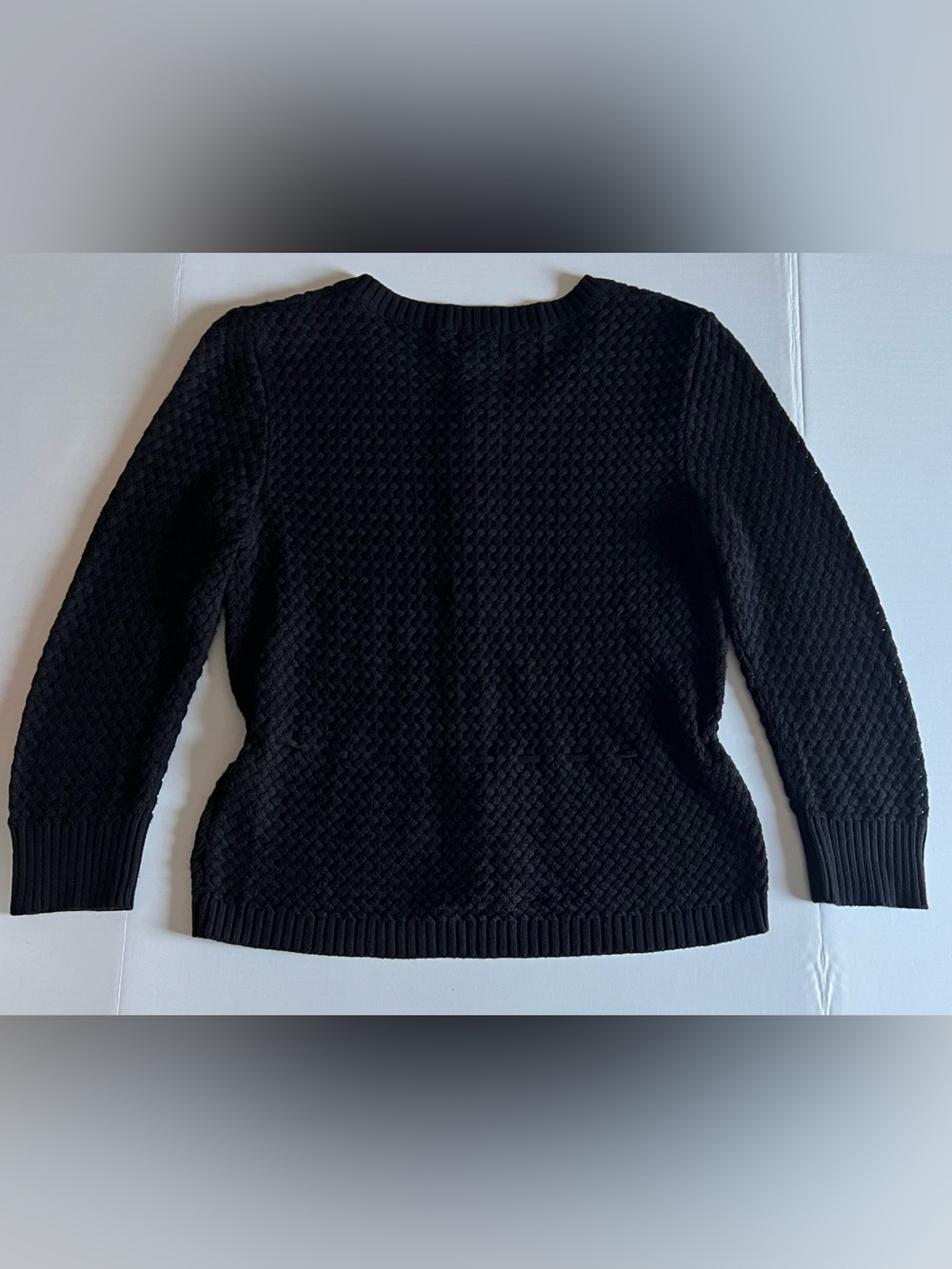 Ruby Rd. Black Textured Button-Front Crewneck Sweater - Picture 2 of 10